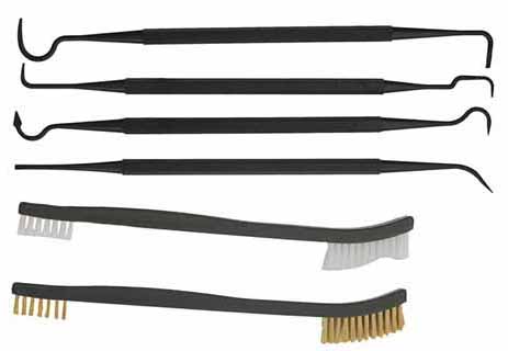 Lyman Pick & Brush Set,
four plastic double ended picks, 
nylon brush, and  brass brush